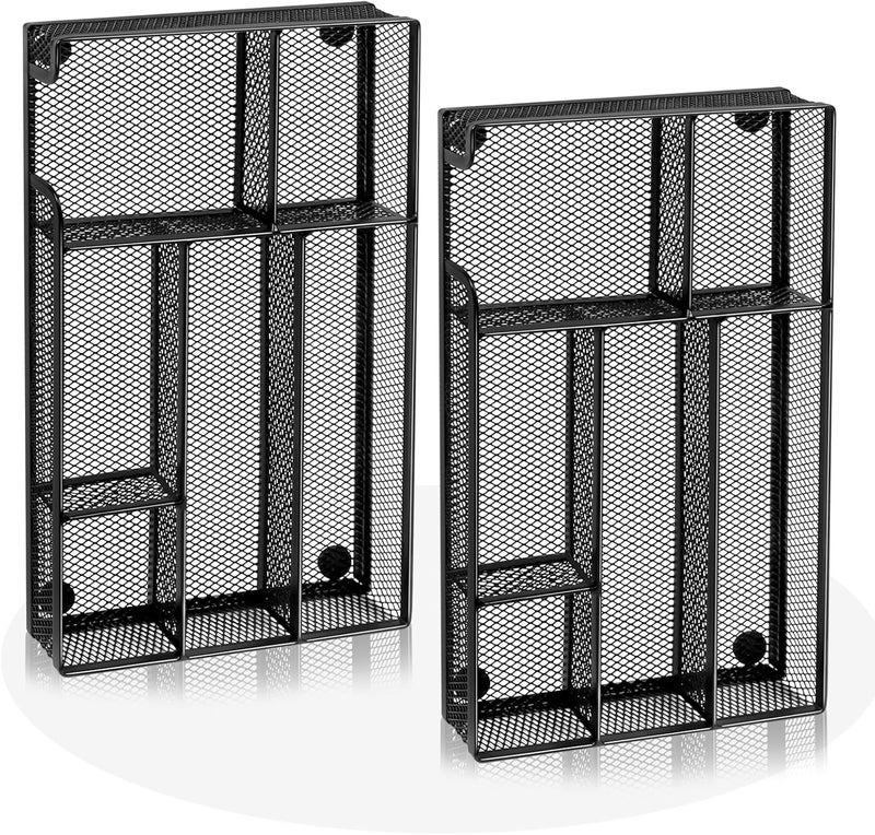 Kciplab Desk Drawer Organizer, Office Drawer Divider Organizer Tray with 6 Compartments, Metal Mesh Desktop Organization and Accessories for Stationery Makeup Kitchen Toolroom School ＆ Office, 11x6.1x1.38 in - Image 1